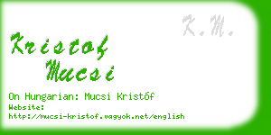 kristof mucsi business card